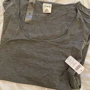 NWT long sleeve gray SOMA pajama top